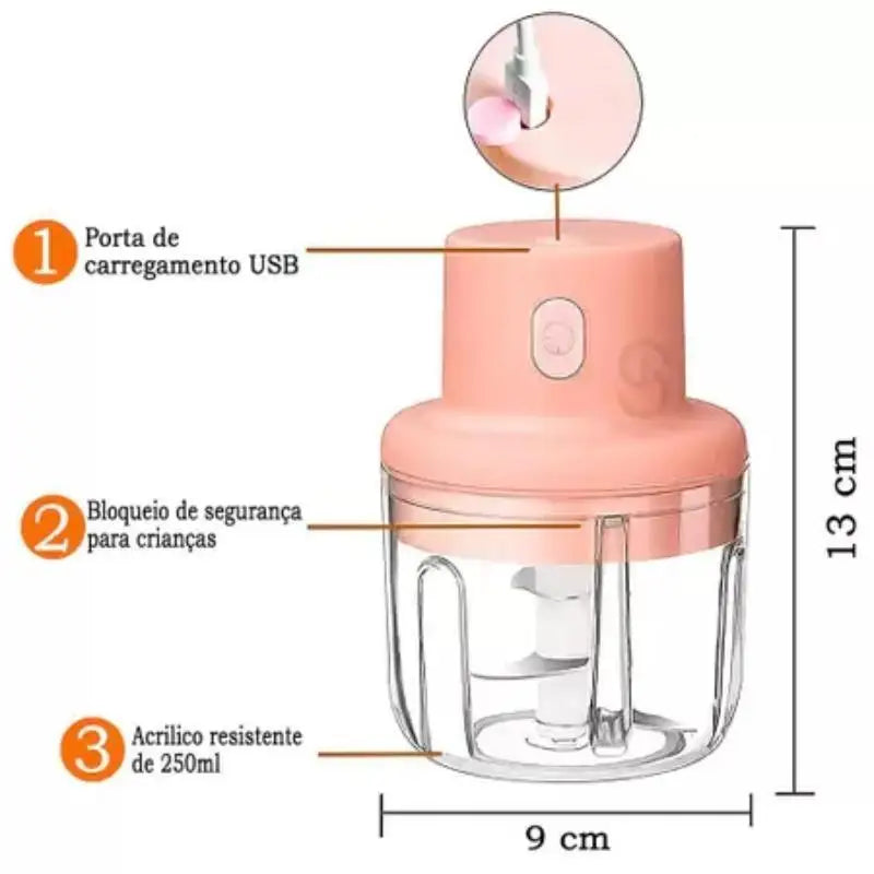 Mini Processador Elétrico De Alimentos 250ml ™